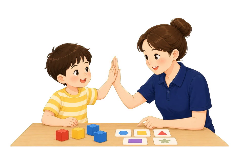 老师和孩子击掌